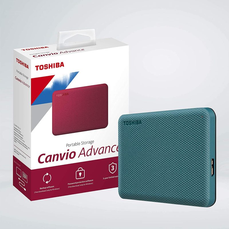 Toshiba 1TB HDTCA10AG3AA Canvio Advance V10 USB 3.0 Portable Hard Drive - Green