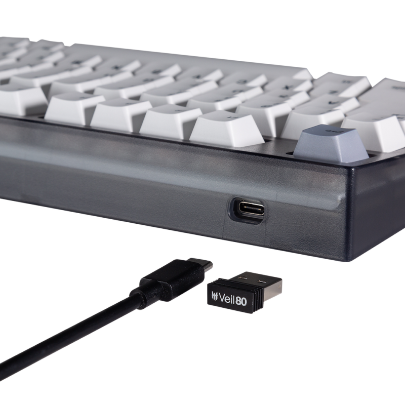 Tecware Veil 80 Wireless Translucent Black Mechanical Keyboard - Gateron Yellow (TWKB-VEIL80-ZGYL)