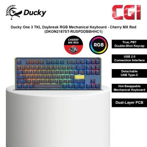 Ducky One 3 TKL Daybreak RGB Mechanical Keyboard - Cherry MX Red (DKON2187ST-RUSPDDBBHHC1)