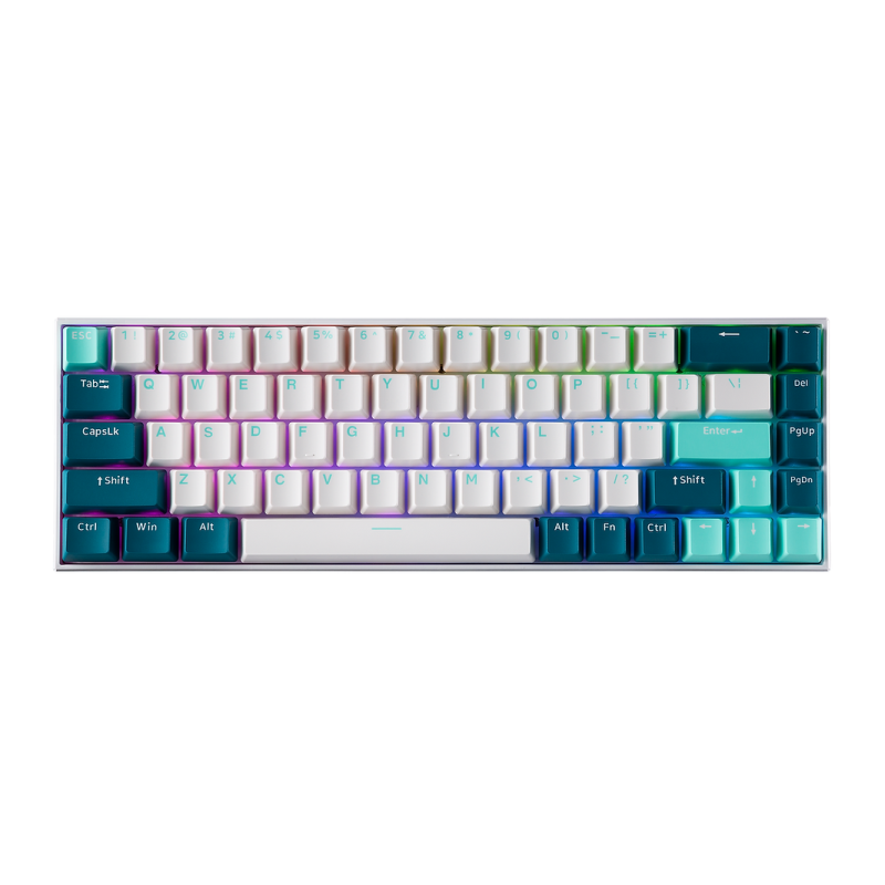 Tecware B68+ Wireless Mechanical Keyboard White - Gateron Yellow (TWKB-B68P-WH-ZGYL)