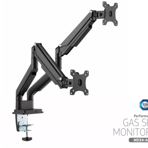 MachDesk MD34 Dual Performance Gas Spring Monitor Arm - Black (MD34-A02B)