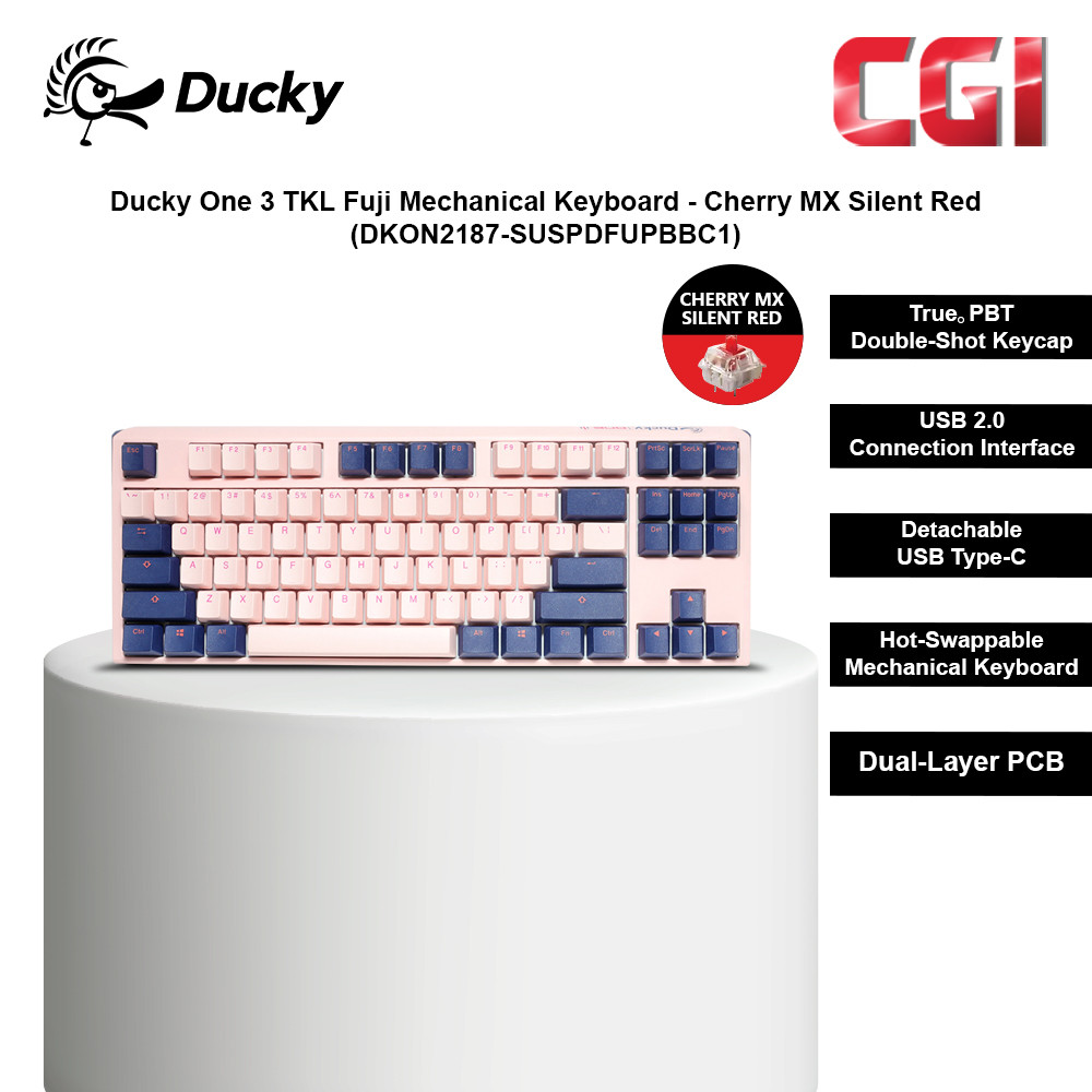 Ducky One 3 TKL Fuji Mechanical Keyboard - Cherry MX Silent Red (DKON2187-SUSPDFUPBBC1)