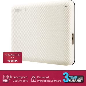 Toshiba 1TB HDTCA10AW3AA Canvio Advance V10 USB 3.0 Portable Hard Drive - White