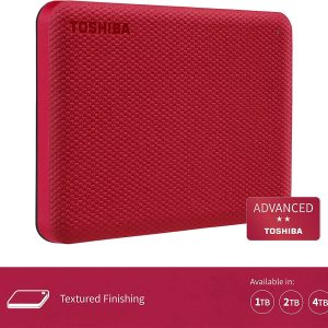 Toshiba 1TB HDTCA10AR3AA Canvio Advance V10 USB 3.0 Portable Hard Drive - Red