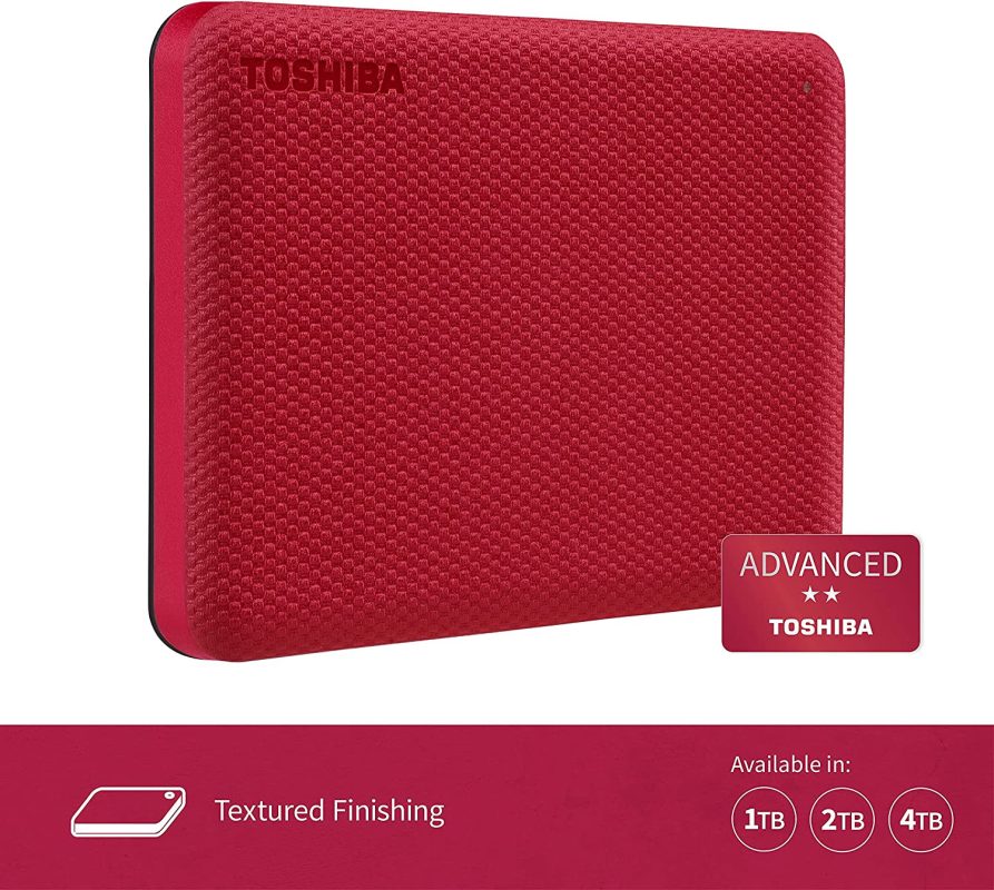 Toshiba 1TB HDTCA10AR3AA Canvio Advance V10 USB 3.0 Portable Hard Drive - Red