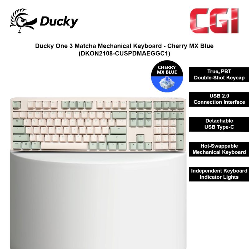 Ducky One 3 Matcha Mechanical Keyboard - Cherry MX Blue (DKON2108-CUSPDMAEGGC1)