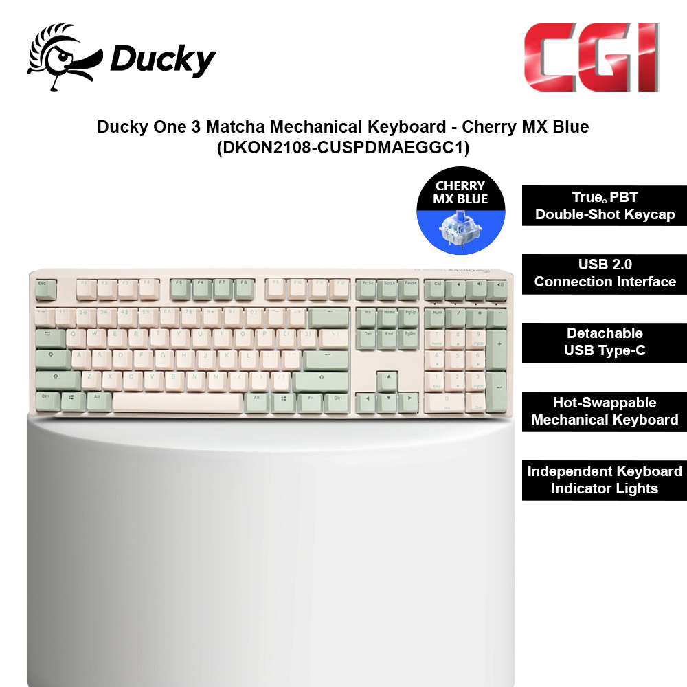 Ducky One 3 Matcha Mechanical Keyboard - Cherry MX Blue (DKON2108-CUSPDMAEGGC1)