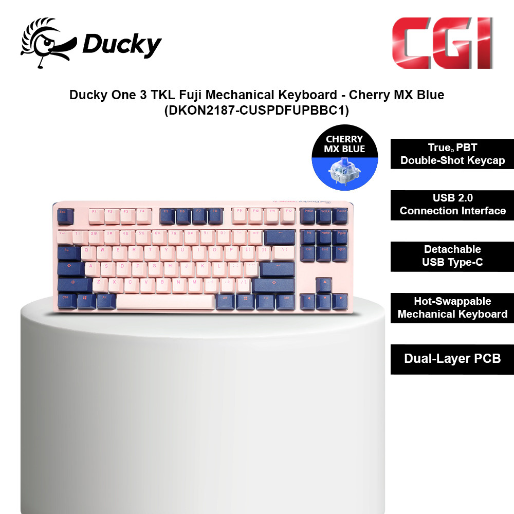 Ducky One 3 TKL Fuji Mechanical Keyboard - Cherry MX Blue (DKON2187-CUSPDFUPBBC1)