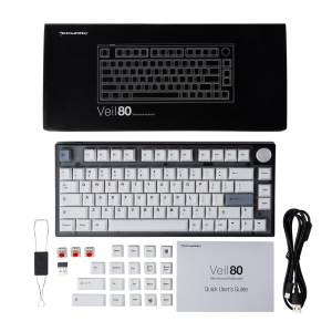 Tecware Veil 80 Wireless Translucent Black Mechanical Keyboard - Gateron Yellow (TWKB-VEIL80-ZGYL)