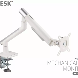 MachDesk MD49 Dual Slim Mechanical Spring Monitor Arm - White (MD49-A02SN)