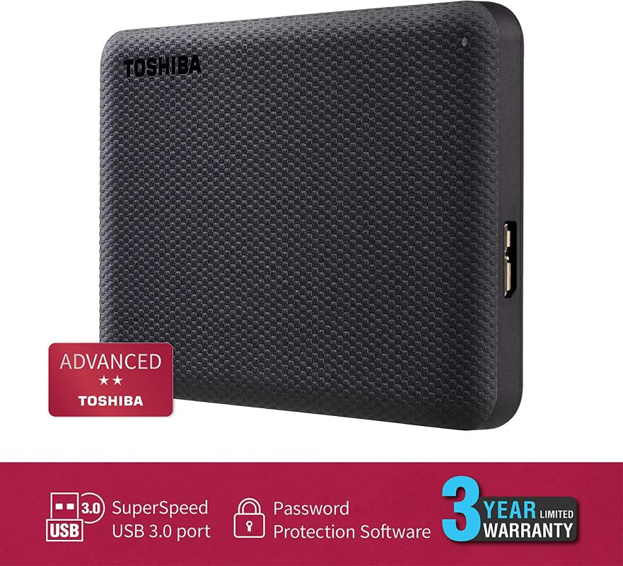 Toshiba 1TB HDTCA10AK3AA Canvio Advance V10 USB 3.0 Portable Hard Drive - Black