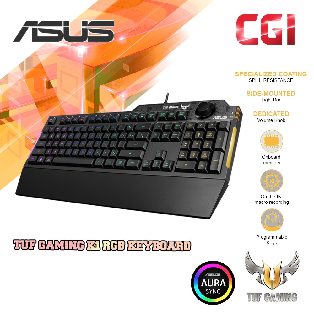 ASUS RA04 TUF Gaming K1 RGB Gaming Keyboard 90MP01X0-BKUA00