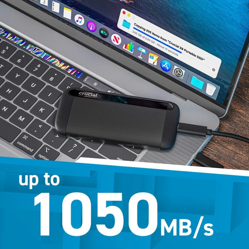 Crucial X6 1TB 800MB/s USB 3.2 Gen-2 Portable SSD - CT1000X6SSD9