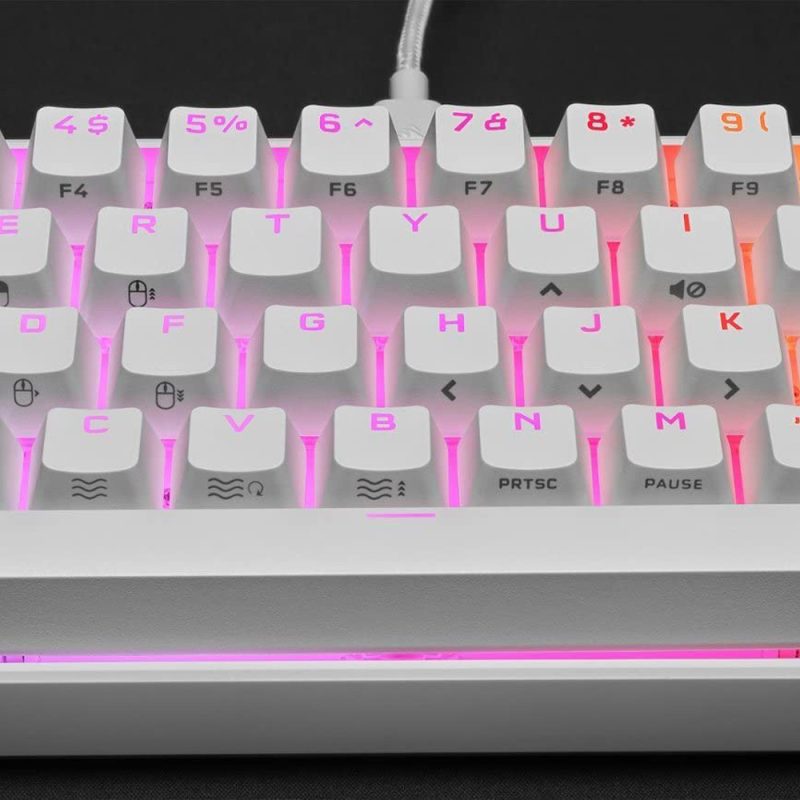 Corsair K65 RGB MINI 60% Mechanical Gaming Keyboard Cherry MX Red White (CH-9194110-NA)
