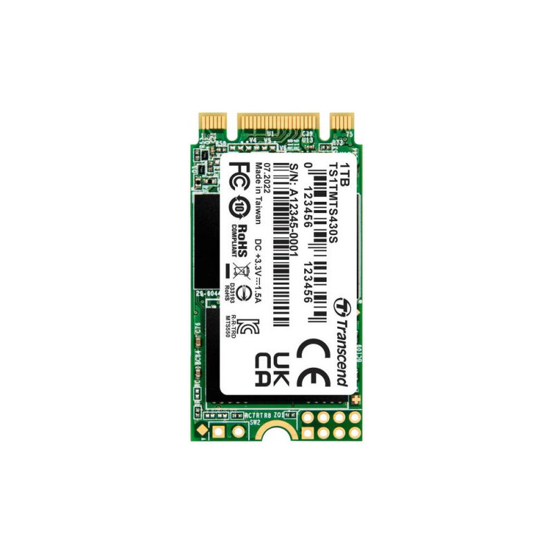 Transcend 1TB SATA III 6Gb/s M.2 2242 3D NAND SSD - TS1TMTS430S