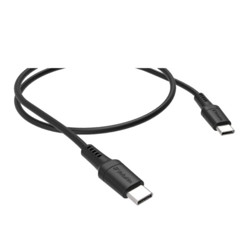 Verbatim 66667 120cm Sync & Charge Type-C to Type-C PVC Cable (PD60W & 480Mbps) - Black