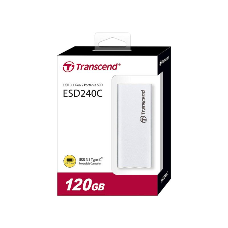 Transcend 120GB ESD240C USB 3.1 Gen 2  Type C Portable SSD - TS120GESD240C