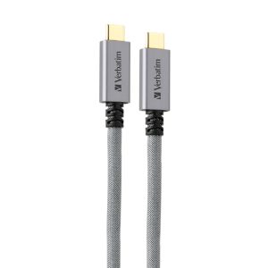 Verbatim 65684 100cm Sync & Charge E-Marker Metallic TypeC to Type-C 3.2 Cable (PD 100W?- Grey