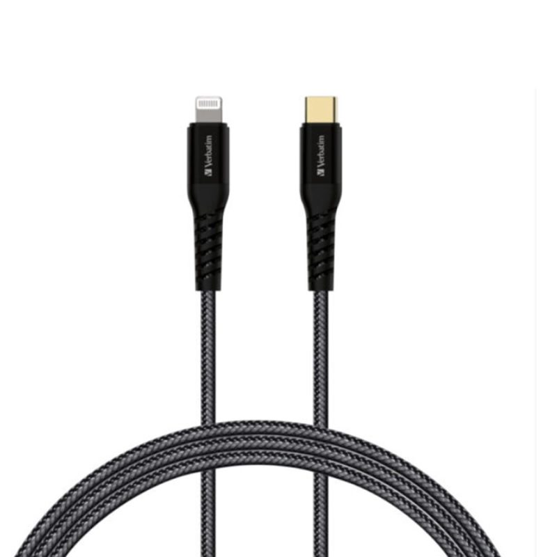 Verbatim 66048 120cm Tough Mac Type-C to Lighting Kevlar Cable - Black