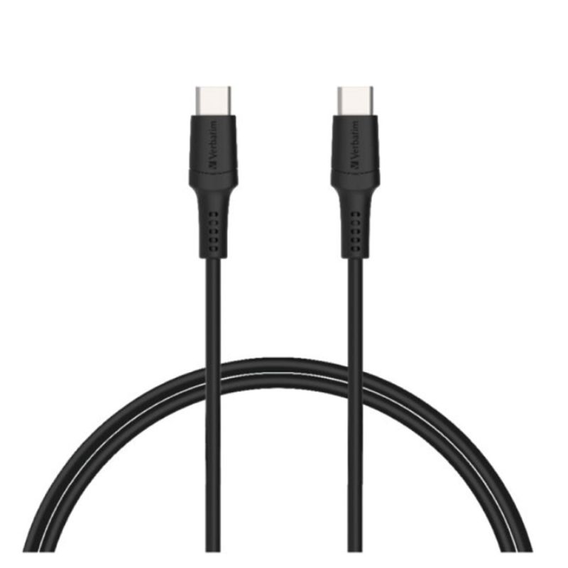 Verbatim 66667 120cm Sync & Charge Type-C to Type-C PVC Cable (PD60W & 480Mbps) - Black