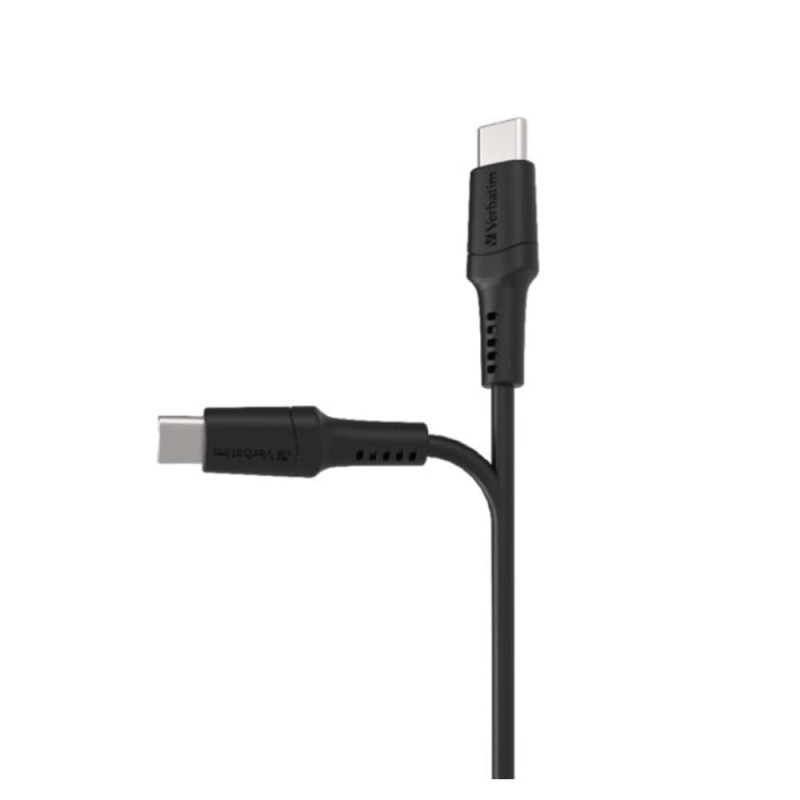 Verbatim 66667 120cm Sync & Charge Type-C to Type-C PVC Cable (PD60W & 480Mbps) - Black