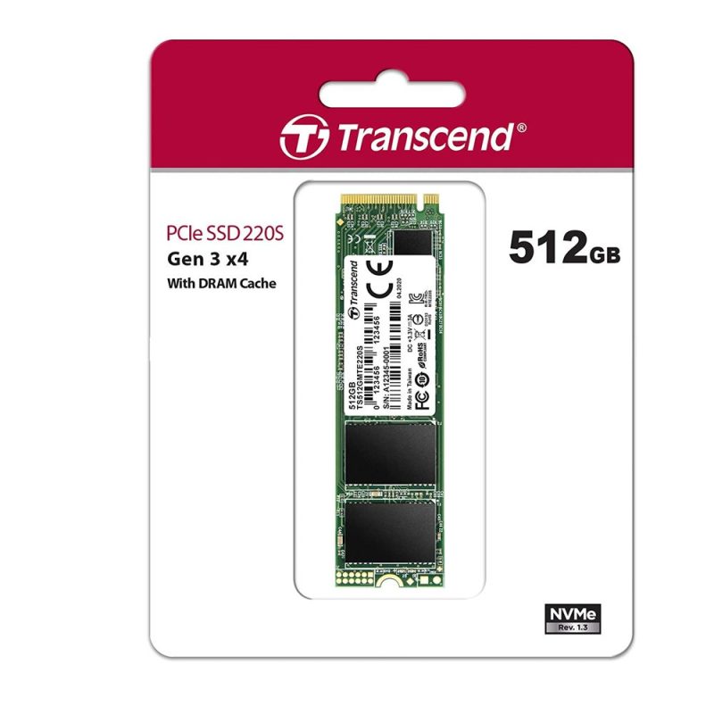 Transcend 512GB 220S PCle 3D NAND M.2 Gen 3x4 SSD - TS512GMTE220S