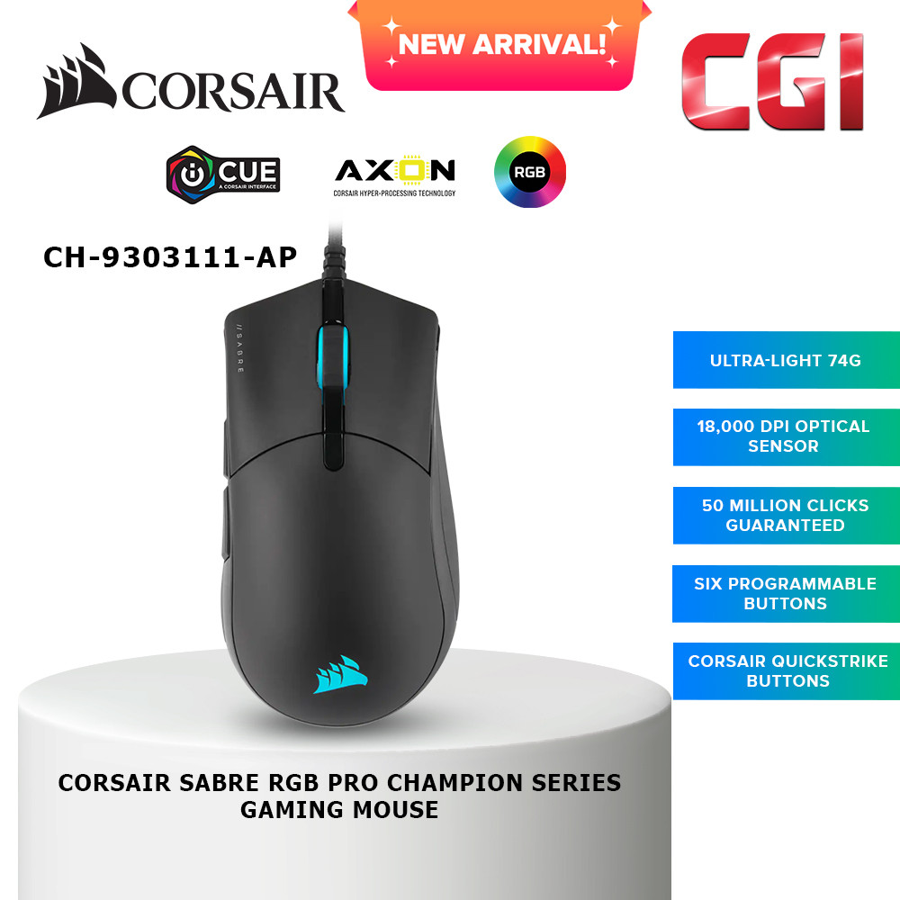 Corsair Sabre RGB PRO Champion Series Ultra Light FPS/MOBA Gaming Mouse (CH-9303111-AP)
