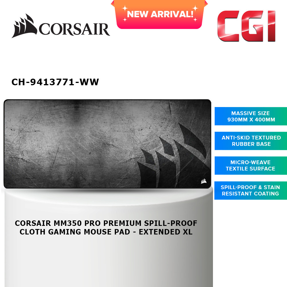 Corsair MM350 PRO Premium Spill-Proof Cloth Extended XL Gaming Mouse Pad (CH-9413771-WW)