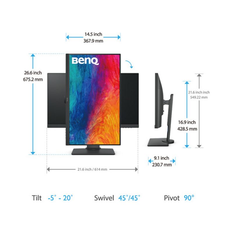 BenQ 27" PD2705Q QHD 2K sRGB HDR10 USB-C Designer Monitor
