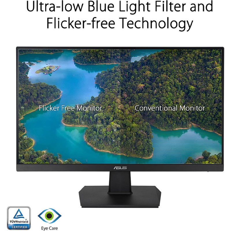 ASUS 24" VA24ECE Eye Care ,Full HD, IPS, Frameless, USB-C, 75Hz, Adaptive-Sync, Low Blue Light, Flicker Free