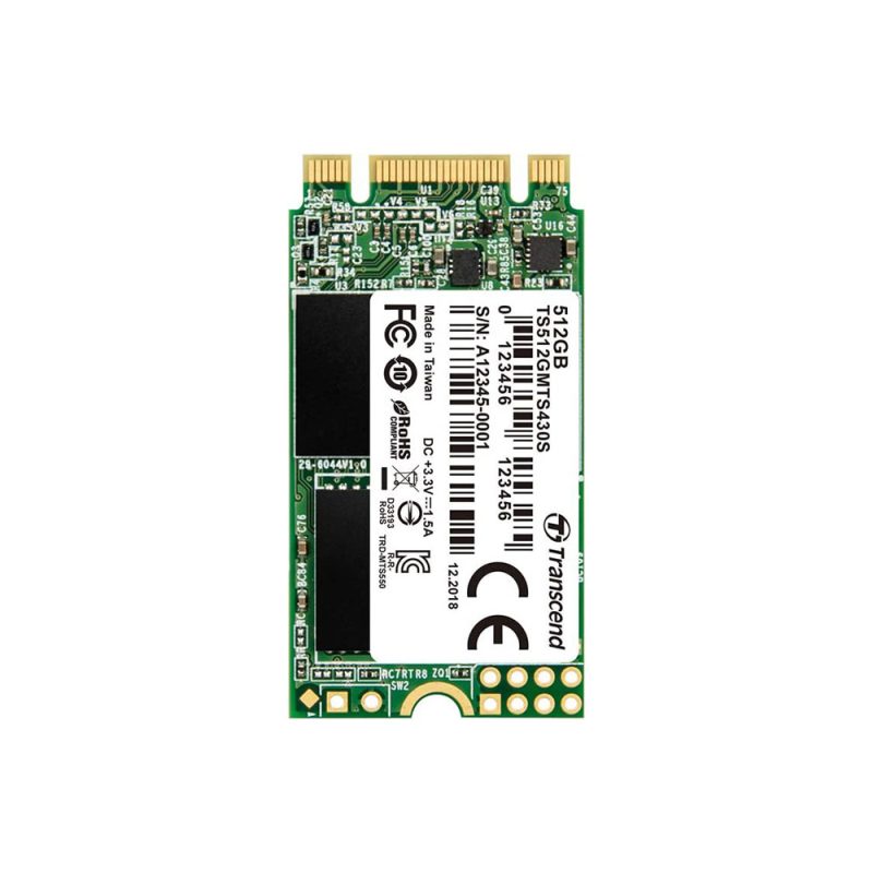Transcend 512GB SATA III 6Gb/s M.2 2242 3D NAND SSD - TS512GMTS430S