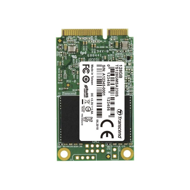 Transcend 128GB SATA III 6Gb/s 3D NAND DDR3 DRAM 230S mSATA SSD - TS128GMSA230S