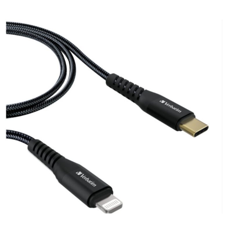 Verbatim 66048 120cm Tough Mac Type-C to Lighting Kevlar Cable - Black