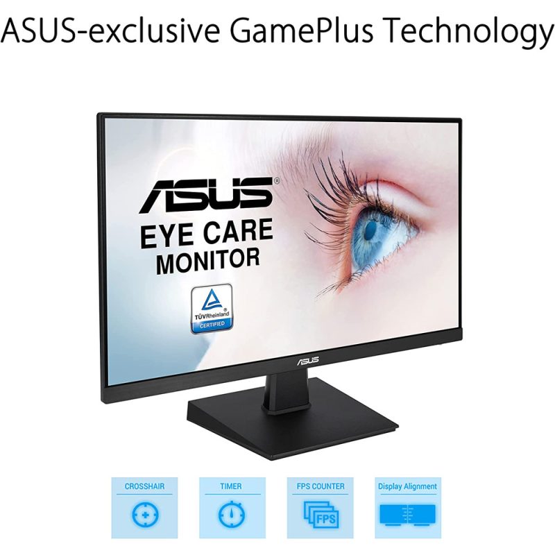ASUS 24" VA24ECE Eye Care ,Full HD, IPS, Frameless, USB-C, 75Hz, Adaptive-Sync, Low Blue Light, Flicker Free