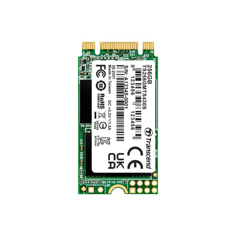 Transcend 256GB SATA III 6Gb/s M.2 2242 3D NAND SSD - TS256GMTS430S