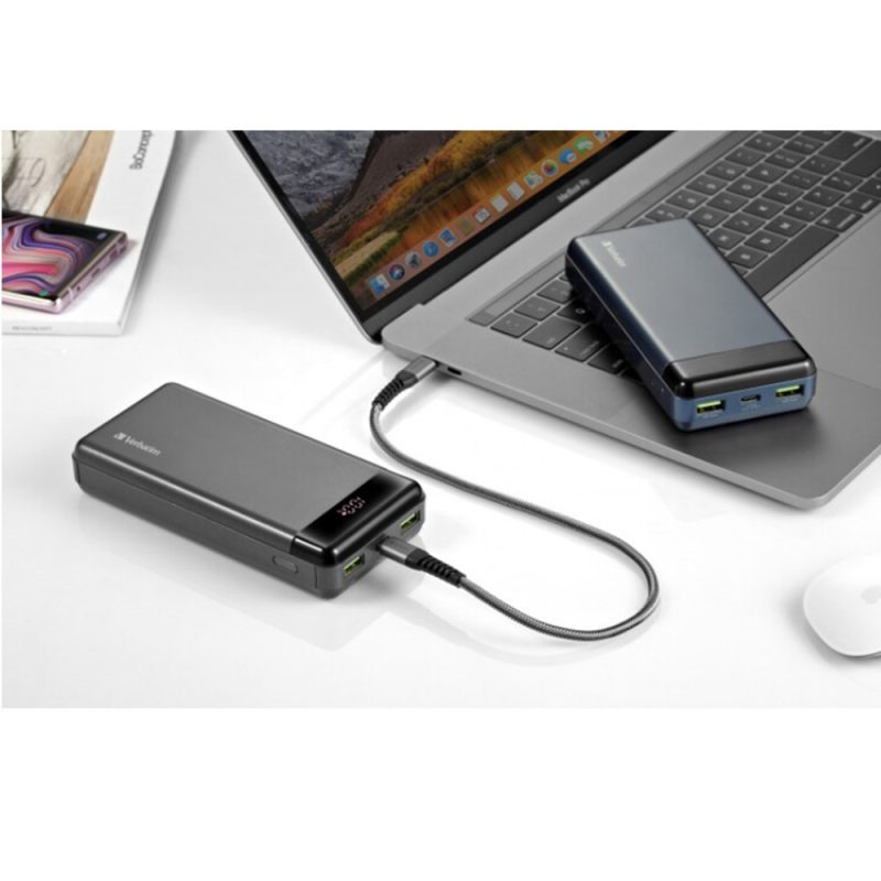 Verbatim 66386 20000mAh PD3.0 PPS Power Pack 66W with digital display - Grey