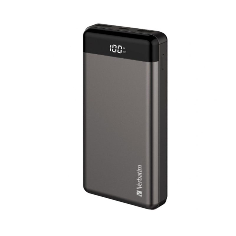 Verbatim 66386 20000mAh PD3.0 PPS Power Pack 66W with digital display - Grey