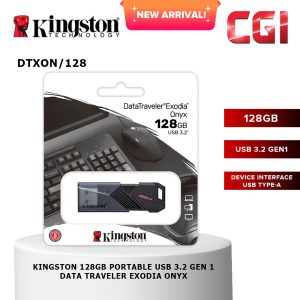 Kingston 128GB Datatraveler Exodia Onyx Type-A USB 3.2Gen 1 Flash Drive - DTXON/128GB