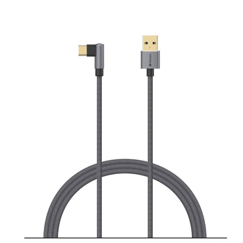 Verbatim 66193 120cm L-Shaped USB to Type-C Cable - Grey