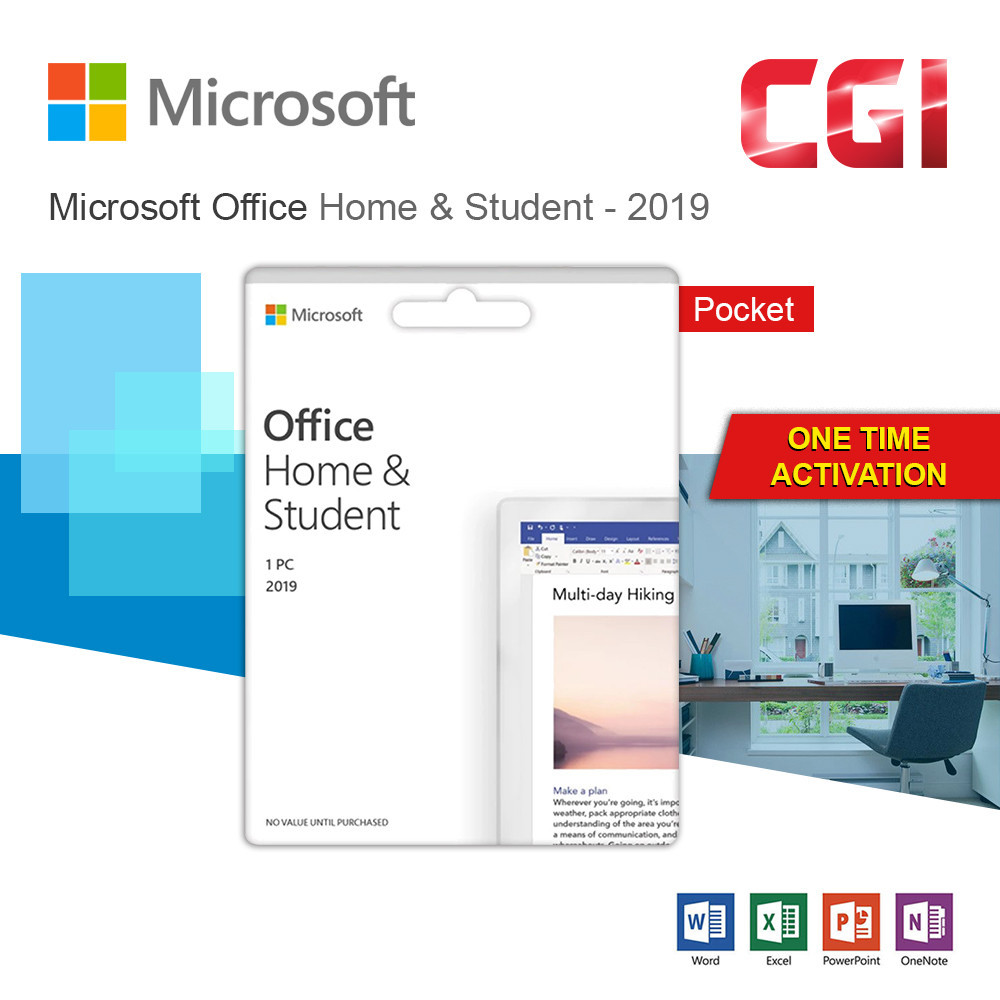 [DIGITAL VERSION][One-Time Activation] Microsoft Office Home & Student 2019 Pocket ESD - Non-Transferable