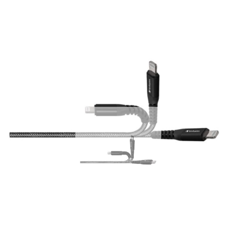Verbatim 66048 120cm Tough Mac Type-C to Lighting Kevlar Cable - Black