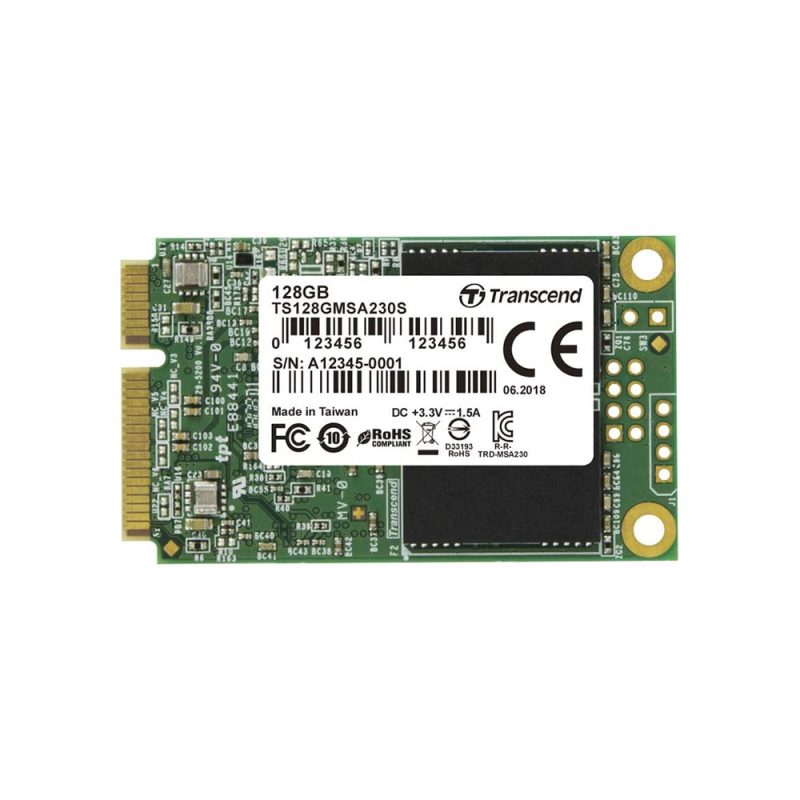 Transcend 128GB SATA III 6Gb/s 3D NAND DDR3 DRAM 230S mSATA SSD - TS128GMSA230S
