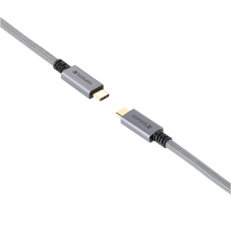 Verbatim 65684 100cm Sync & Charge E-Marker Metallic TypeC to Type-C 3.2 Cable (PD 100W?- Grey