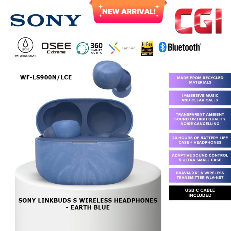 Sony WF-LS900N/LCE Truly Wireless LinkBuds S Earbuds - Earth Blue