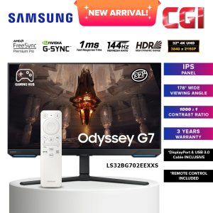 Samsung 32" Odyssey G70B IPS 4K UHD 144Hz 1ms Sync Freesync Premium Pro HDR10+ Gaming Monitor - LS32BG702EEXXS