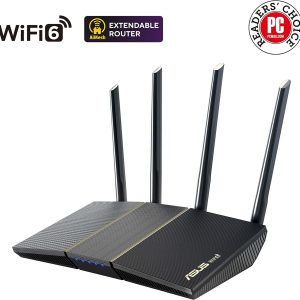 Asus RT-AX57 (AX3000) 1024 QAM 3000MBPS Dual Band WiFi 6 Free Network Security w Parental Control VPN Extendable Router