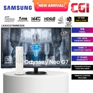 Samsung 43" Odyssey Neo G7 G70NC VA UHD 144Hz 1ms Freesync Premium Pro HDR10+ Gaming Monitor - LS43CG700NEXXS