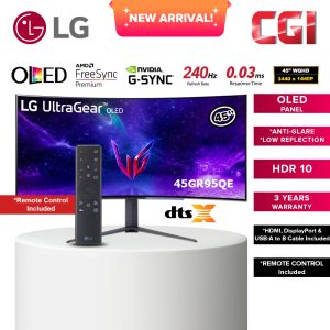 LG 45GR95QE 45'' UltraGear™ OLED Curved Gaming Monitor WQHD with 240Hz Refresh Rate 0.03ms Response Time