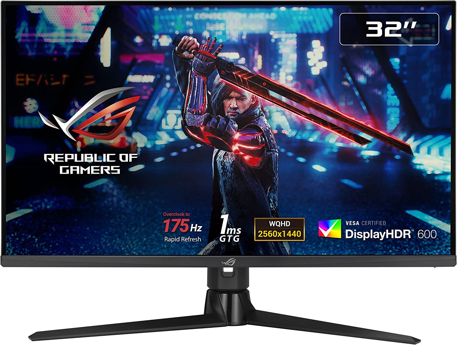 Asus 32" ROG Strix XG32AQ Fast IPS QHD 175Hz 1ms Freesync Gsync Compatible HDR600 Ergonomic Gaming Monitor