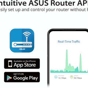 Asus RT-AX57 (AX3000) 1024 QAM 3000MBPS Dual Band WiFi 6 Free Network Security w Parental Control VPN Extendable Router